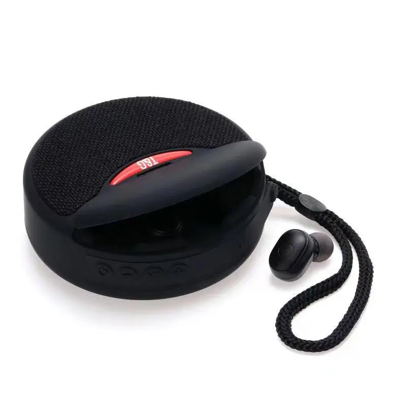 Outdoor Portable Headset Bluetooth Speaker Integrated Wireless 3D Stereo Subwoofer Music Speaker Support TF Card FM Radio null