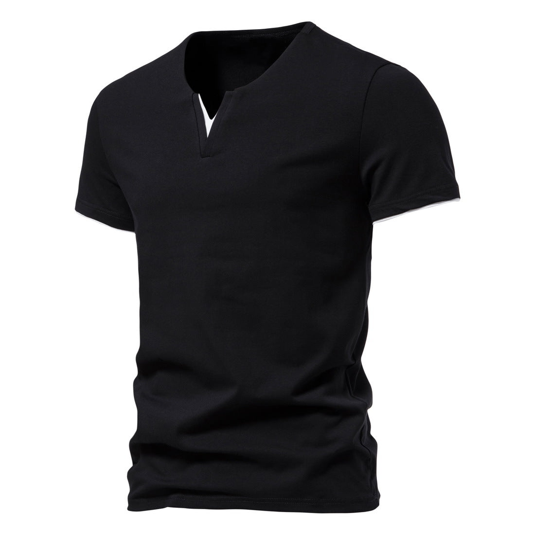 V-neck T-shirt Men's Short-sleeved Men's Summer Stretch Bottoming Shirt