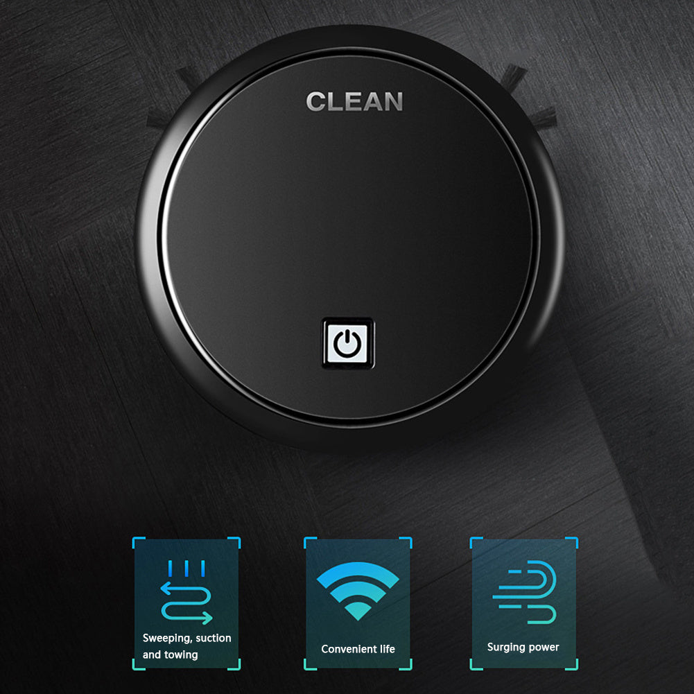 3-in-1 Robot Vacuum Cleaner 1800Pa Multifunctional Smart Floor Cleaner USB Rechargeable Dry Wet Sweeping Vacuum Cleaner null