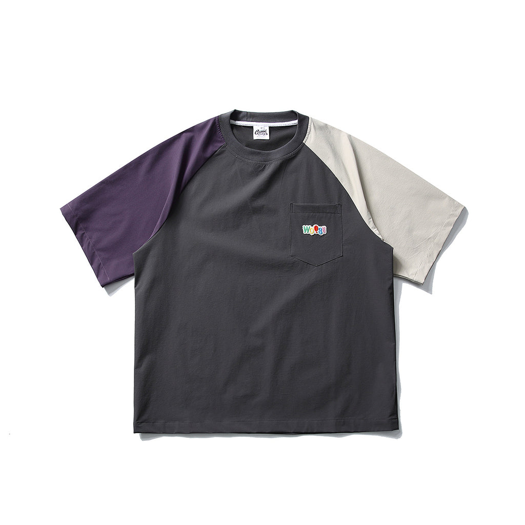 Contrast Color Raglan Sleeve Quick-drying T-shirt