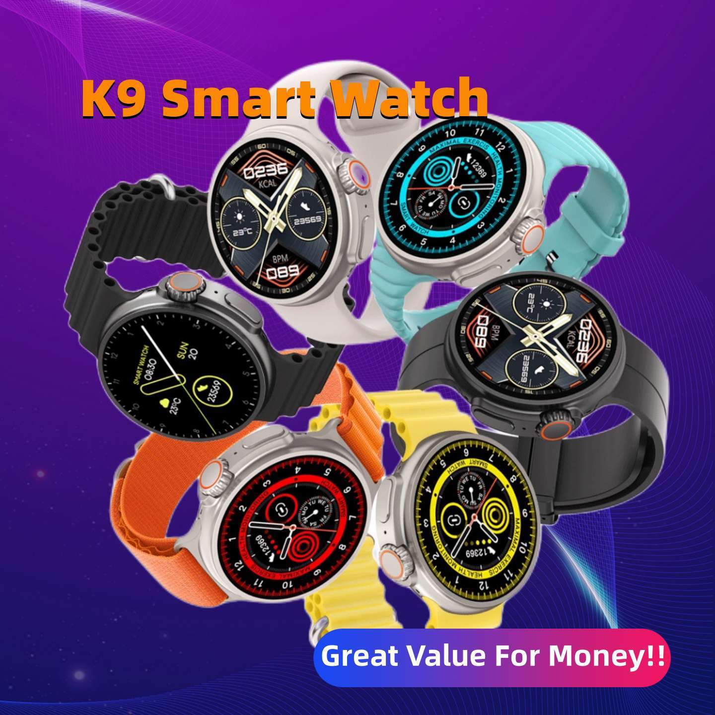 New K9 Smart Watch 1.39 Round Screen Encoder True Screw Clip Wireless Charging NFC Offline And Payment Function null