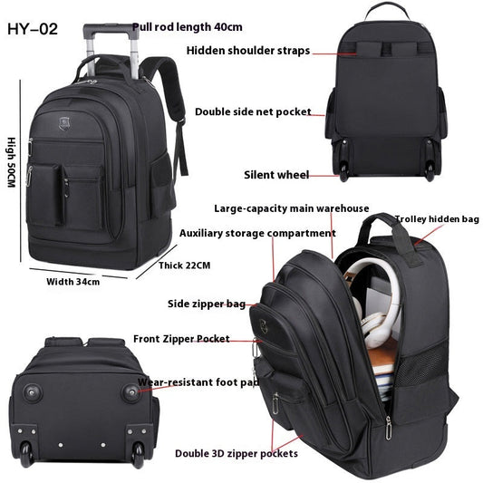 Trolley Backpack Ultra-light Trolley Bag Large Capacity Single-directional Wheel null