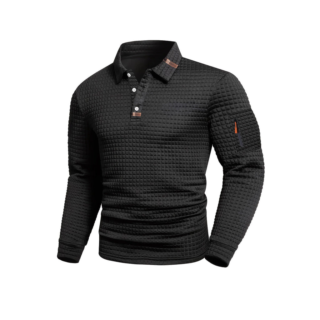 Patchwork Checkerboard Fashion Men's Casual Sports Polo Shirt