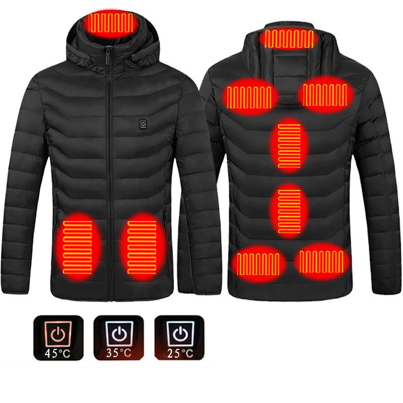 New Heated Jacket Coat USB Electric Jacket Cotton Coat Heater Thermal Clothing Heating Vest Men's Clothes Winter null