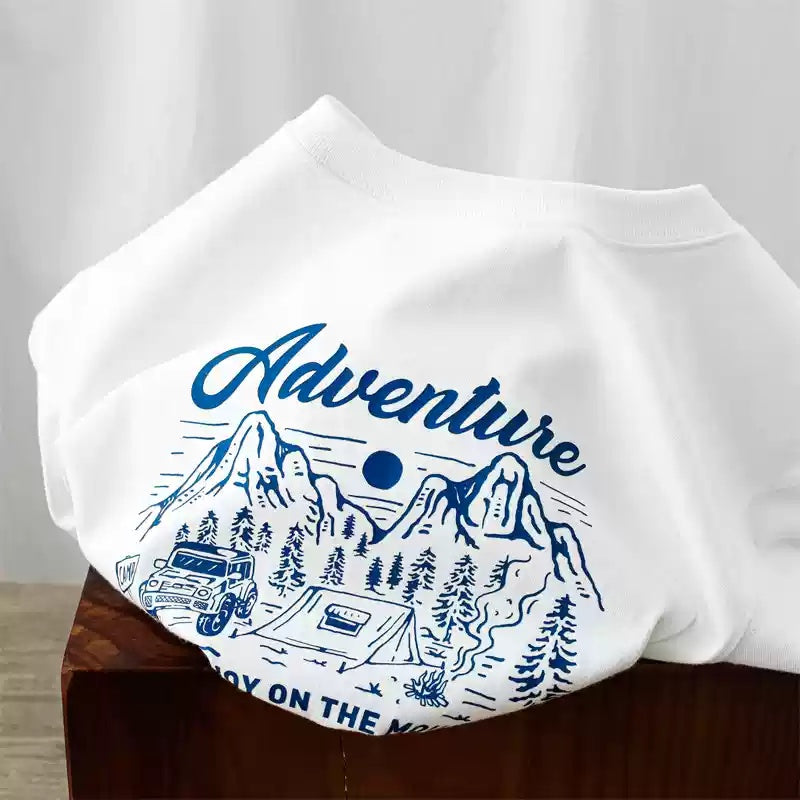 Combed Cotton Short Sleeve In Tan Color T-shirt Loose Letter Print Top