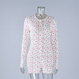 Hemstitched Print Ruffle One-piece Bodysuit