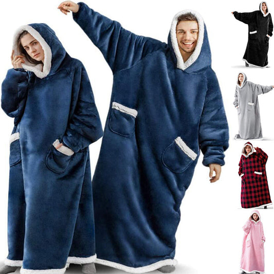 Winter TV Hoodie Blanket Winter Warm Home Clothes Women Men Oversized Pullover With Pockets null