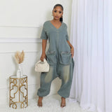 Women's Loose Crotch Jumpsuit Retro Personality