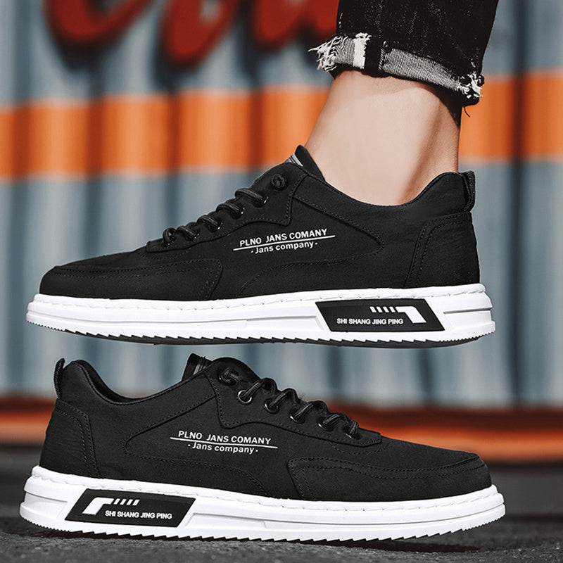 Men Sneakers Lace-up Letter Print Platform Canvas Shoes Sports null