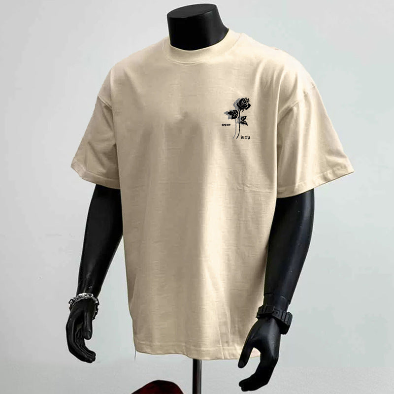 Cotton Heavy T-shirt Men's Summer Short Sleeve