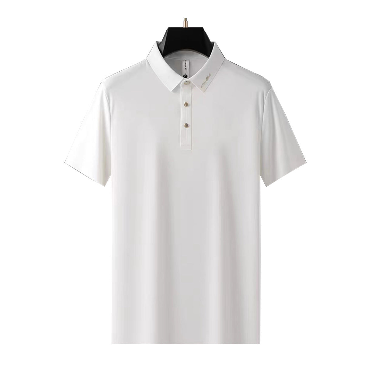 Summer Seamless Adhesive Ice Silk Polo Shirt Men