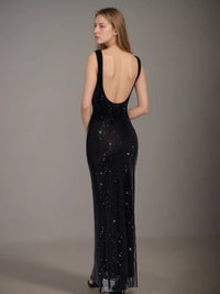 DEAT Fashion Shoulder Sequin Mesh Diamond Suspender Dress Women's Slim Fit High Waist Ankle - length Dresses New 7A846 Black DEAT Fashion Shoulder Sequin Mesh Diamond Suspender Dress Women's Slim Fit High Waist Ankle - length Dresses New 7A846 - shop_name