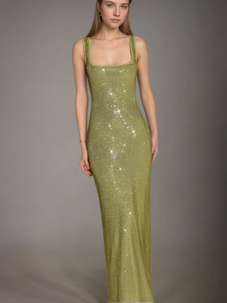 DEAT Fashion Shoulder Sequin Mesh Diamond Suspender Dress Women's Slim Fit High Waist Ankle - length Dresses New 7A846 Black DEAT Fashion Shoulder Sequin Mesh Diamond Suspender Dress Women's Slim Fit High Waist Ankle - length Dresses New 7A846 - shop_name