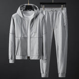 Men's Honeycomb Mesh Stretch Slim-fit Hood Two-piece Set