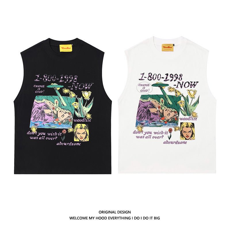 Design Printed Cotton Vest For Men Black Design Printed Cotton Vest For Men - shop_name