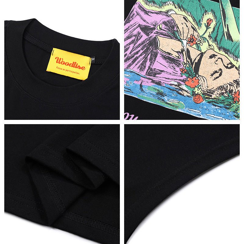 Design Printed Cotton Vest For Men Black Design Printed Cotton Vest For Men - shop_name