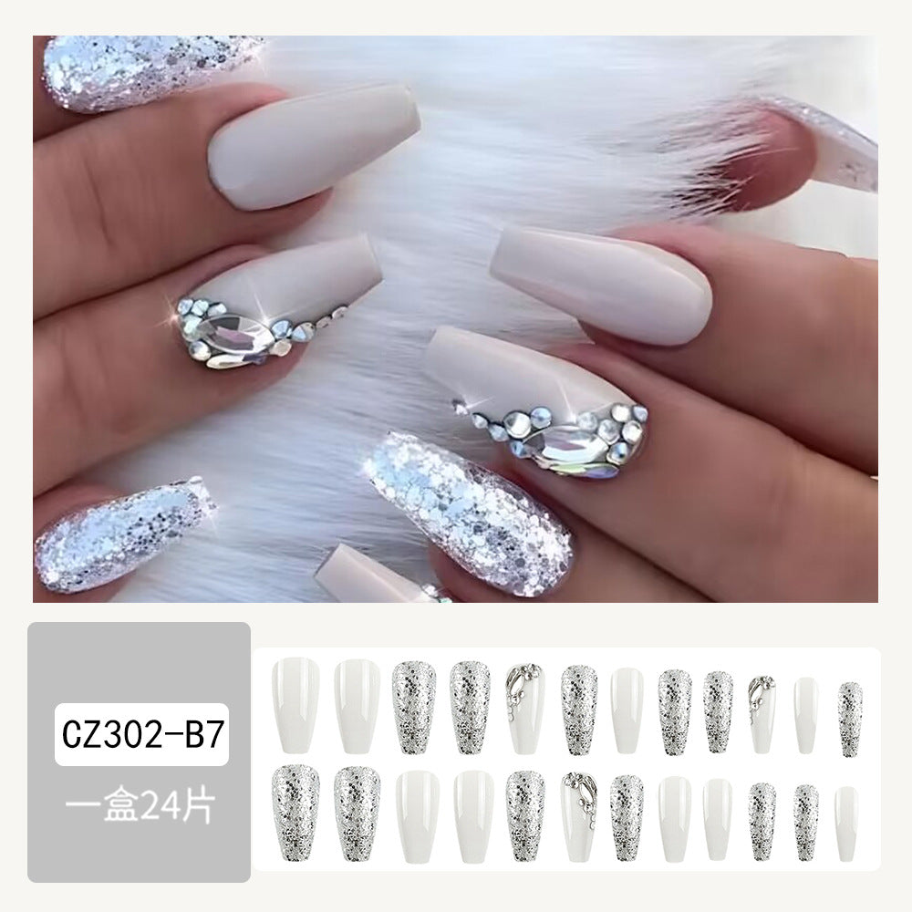 Super Long Diamond Wearing Armor European And American Foreign Trade Nail Stickers