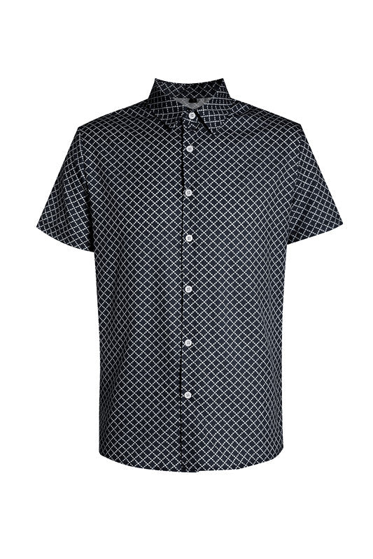 A Classic And Fashionable Diamond-shaped Small Checkered Shirt For Men