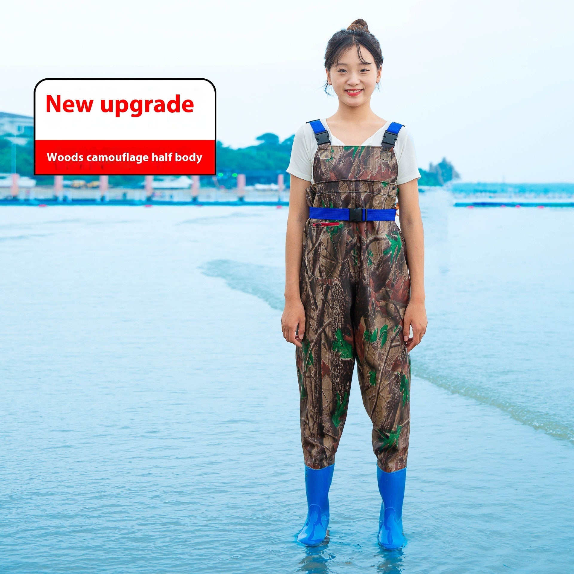 Women's Thick Waterproof One-piece Half Body Rain Pants