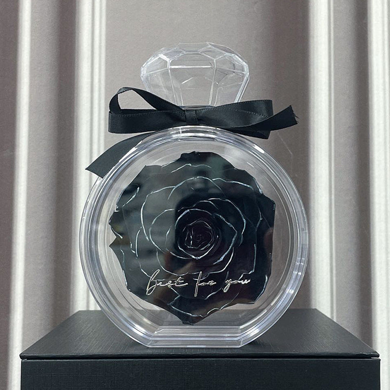 Natural Eternal Flower Ornaments Transparent Cover Dried Rose Gift Box For Christmas New Year Valentine's Day Home Decor null