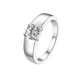 Sterling Silver Moissanite Ring Temperament Adjustable Opening