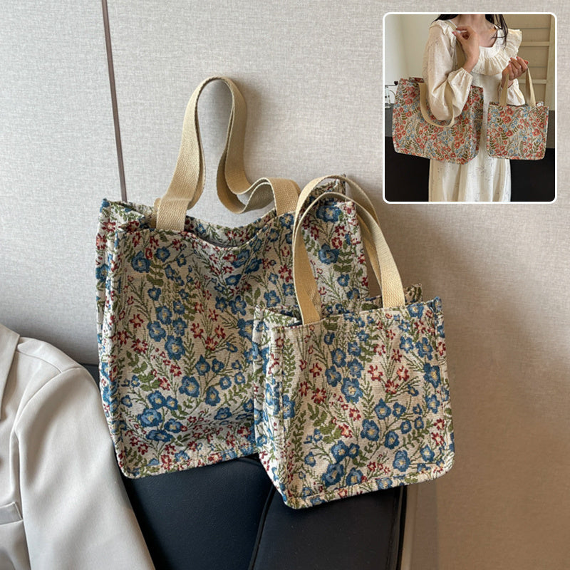 Flowers Canvas Handbag Fashion Large Capacity Shoulder Bags For Women null