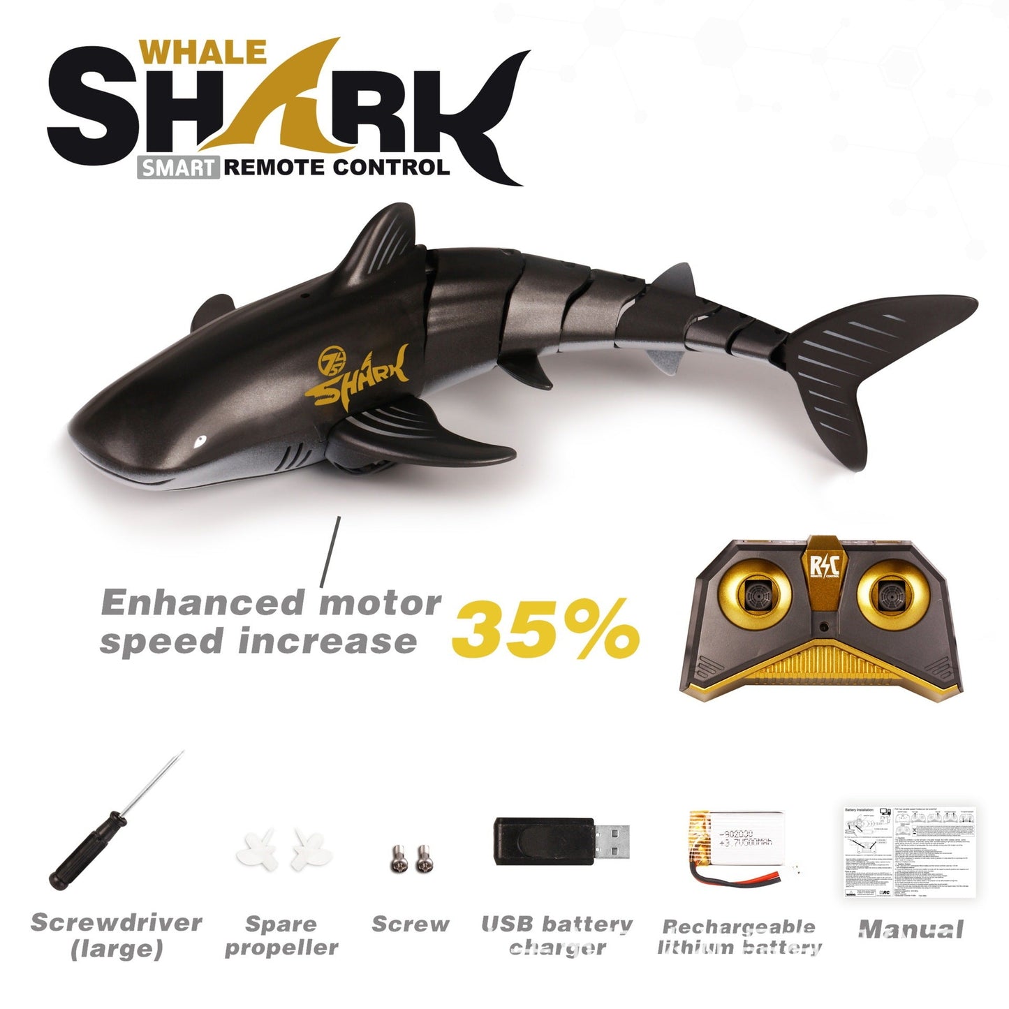 2.4G Remote Control Water Jet Shark Funny Water Spray Simulation Whale Animals Submarine Remote Control Fish null