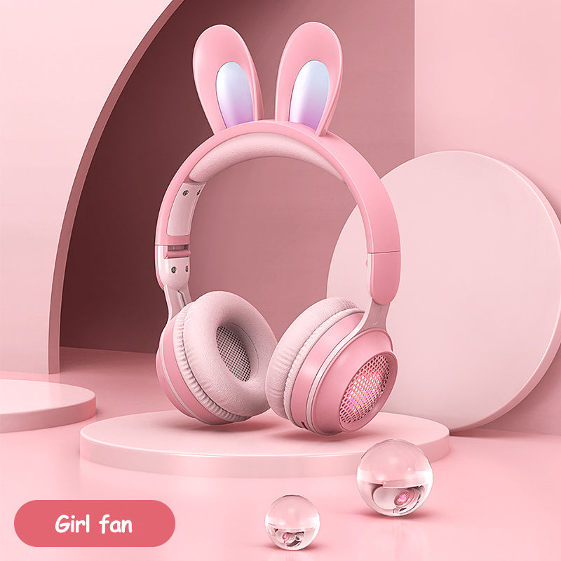 Rabbit Ear Headphones Wireless Luminous Extendable Wheat Headphones null