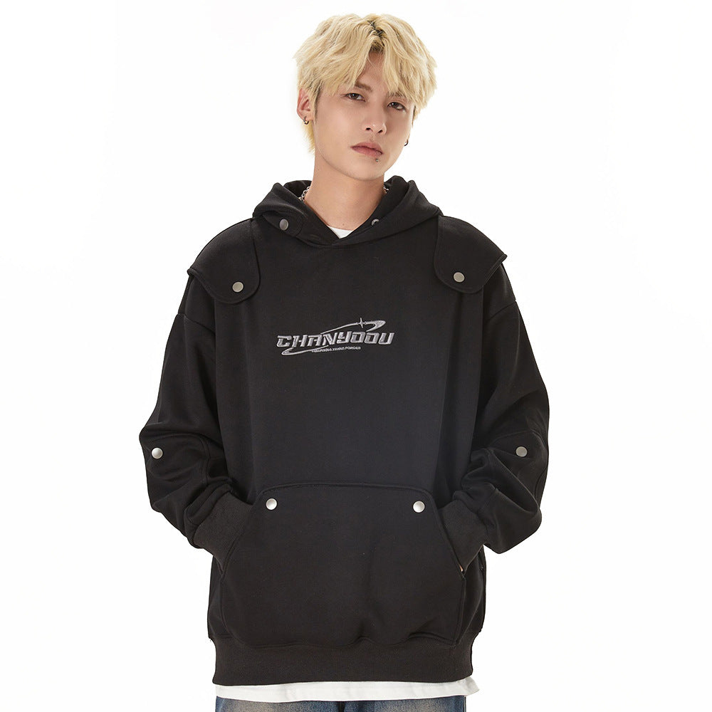 Men's Loose Pullover Personality Printed Hoodie null