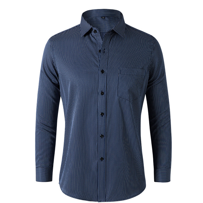 Solid Color Long Sleeve Men's Shirt Black Casual New Fashion