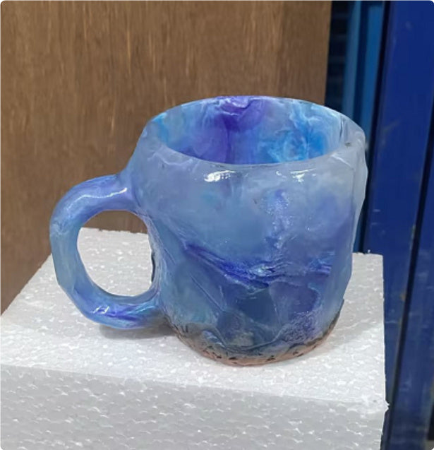 400ml Resin Mineral Crystal Coffee Mugs With Handles Elegant Fake Mineral Crystal Cup For Workplace Home Decor Christmas Gift Kitchen Gadgets null