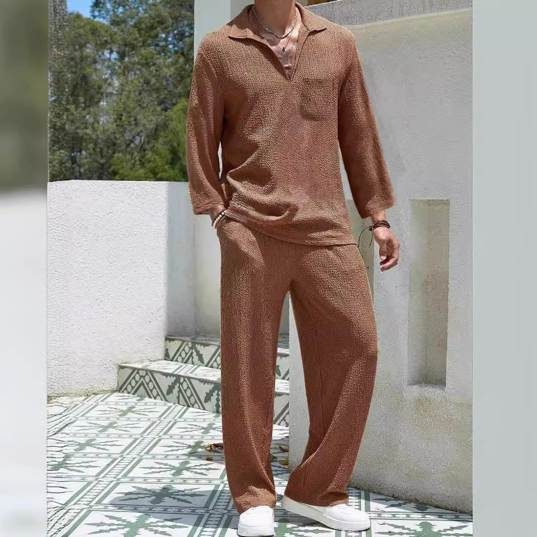 New Casual Shirt Trousers Men's Commuter Suit