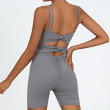 Nude Feel Quick-drying Beauty Back Cross One-piece Shorts