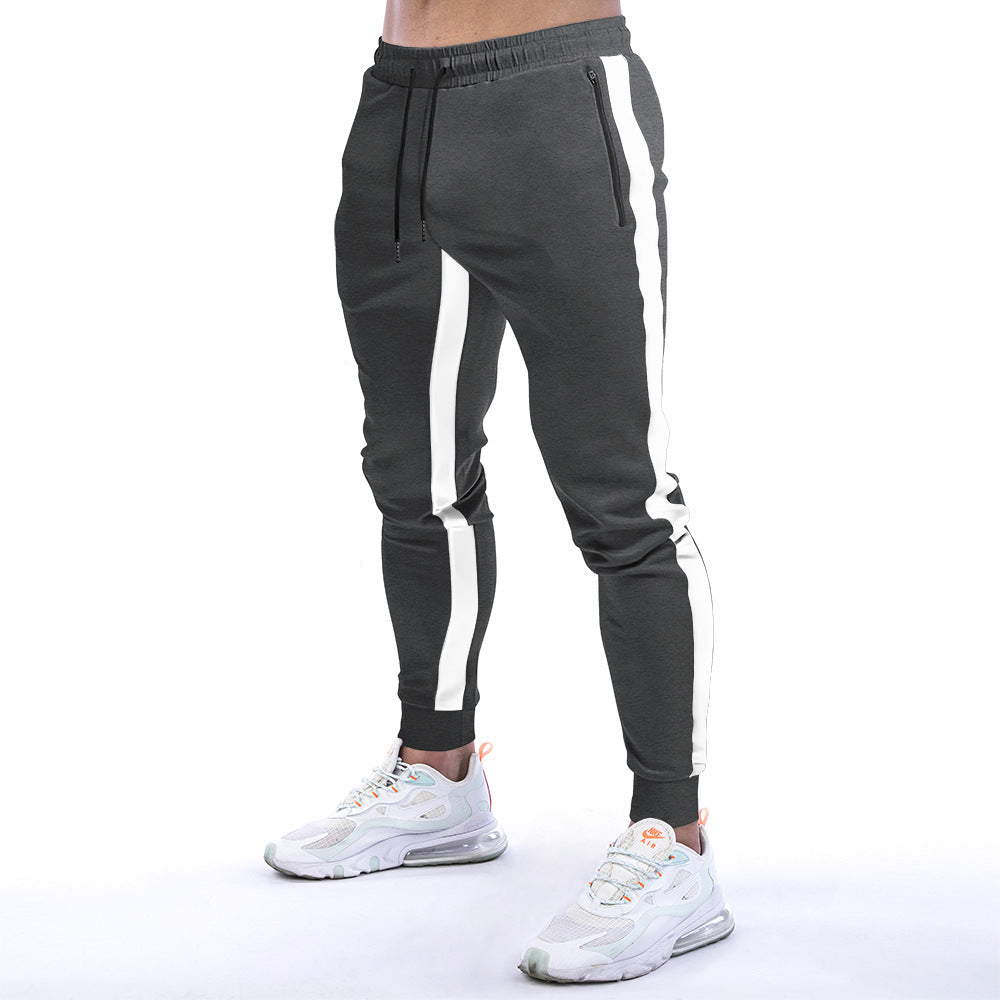 European And American Sports Men's Solid Color Fitness Trousers null