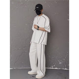 Summer New Color-blocking Trim Design Sporty Casual Two-piece Set