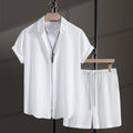 Men's Beach Short Sleeve Flower Shirt Shorts Suit
