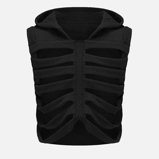 Men's And Women's Wear Skinny Hooded Short Sleeveless Vest