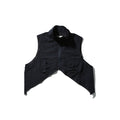 Japanese-style Retro Solid Color Pocket Stand Collar Sleeveless Vest