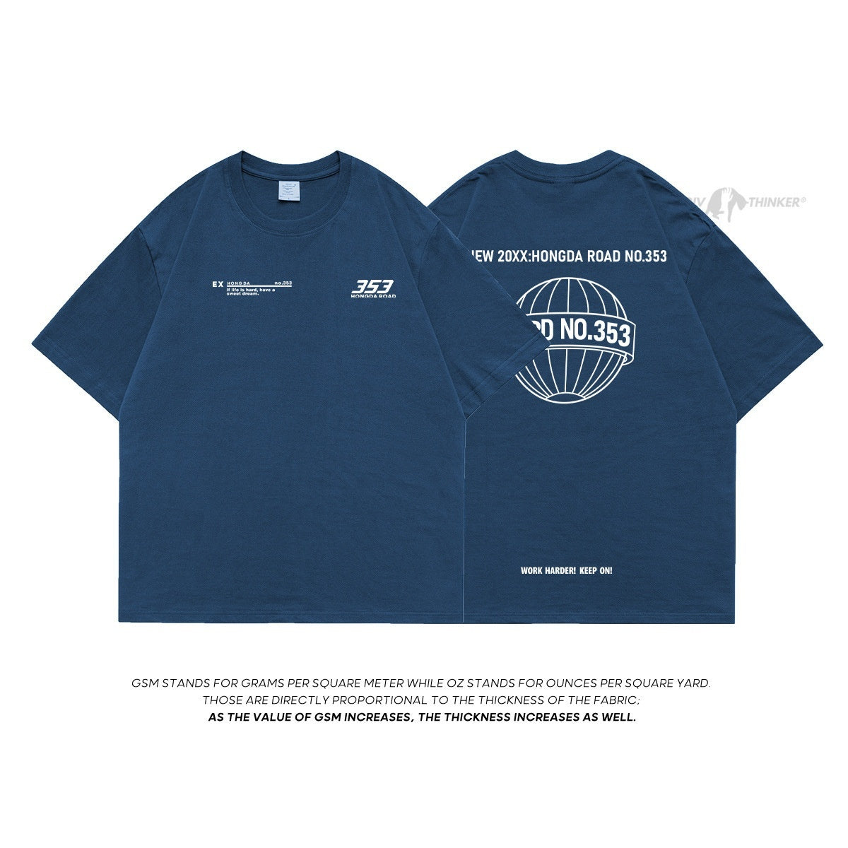 Letter Print Men's Loose-fitting Casual Short-sleeve