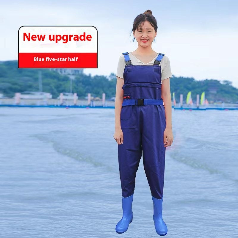 Women's Thick Waterproof One-piece Half Body Rain Pants