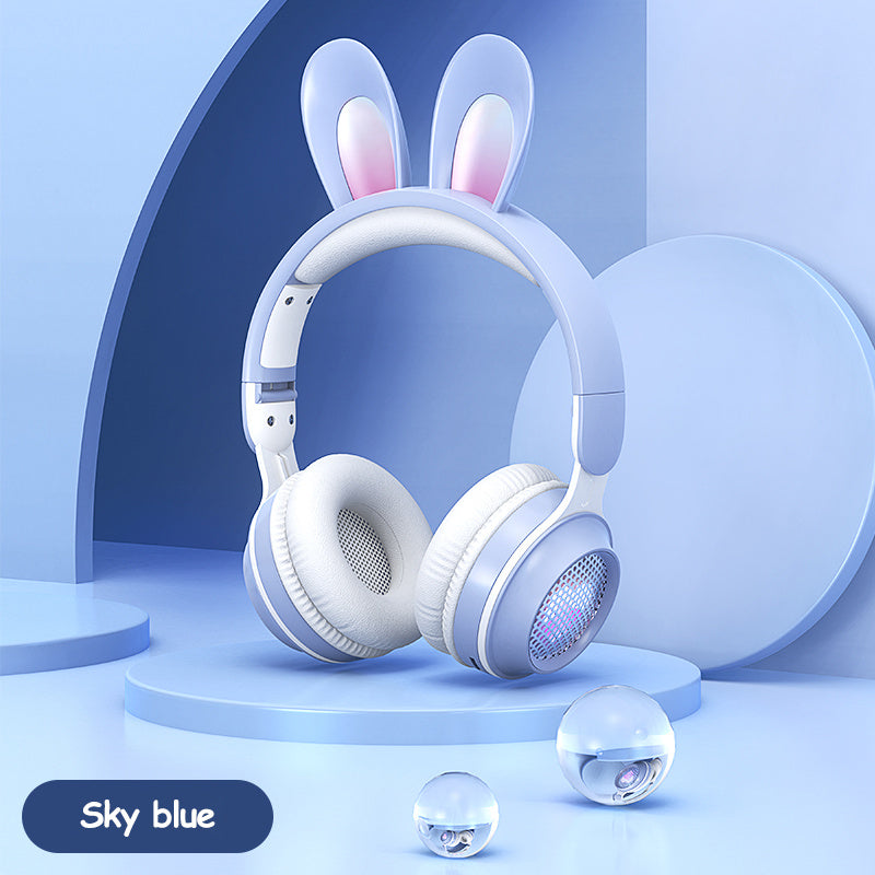 Rabbit Ear Headphones Wireless Luminous Extendable Wheat Headphones null