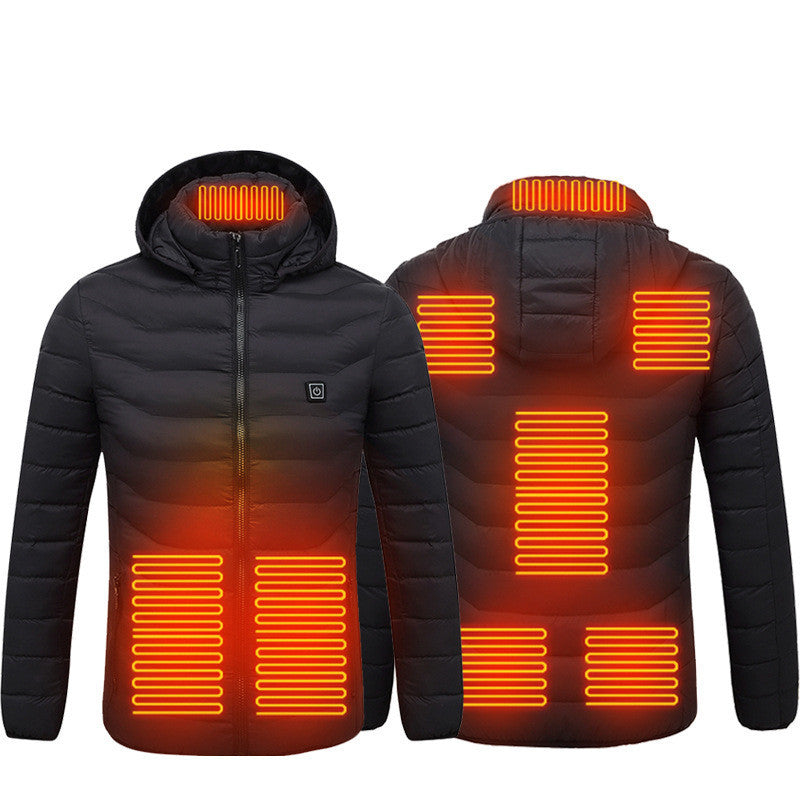 New Heated Jacket Coat USB Electric Jacket Cotton Coat Heater Thermal Clothing Heating Vest Men's Clothes Winter null