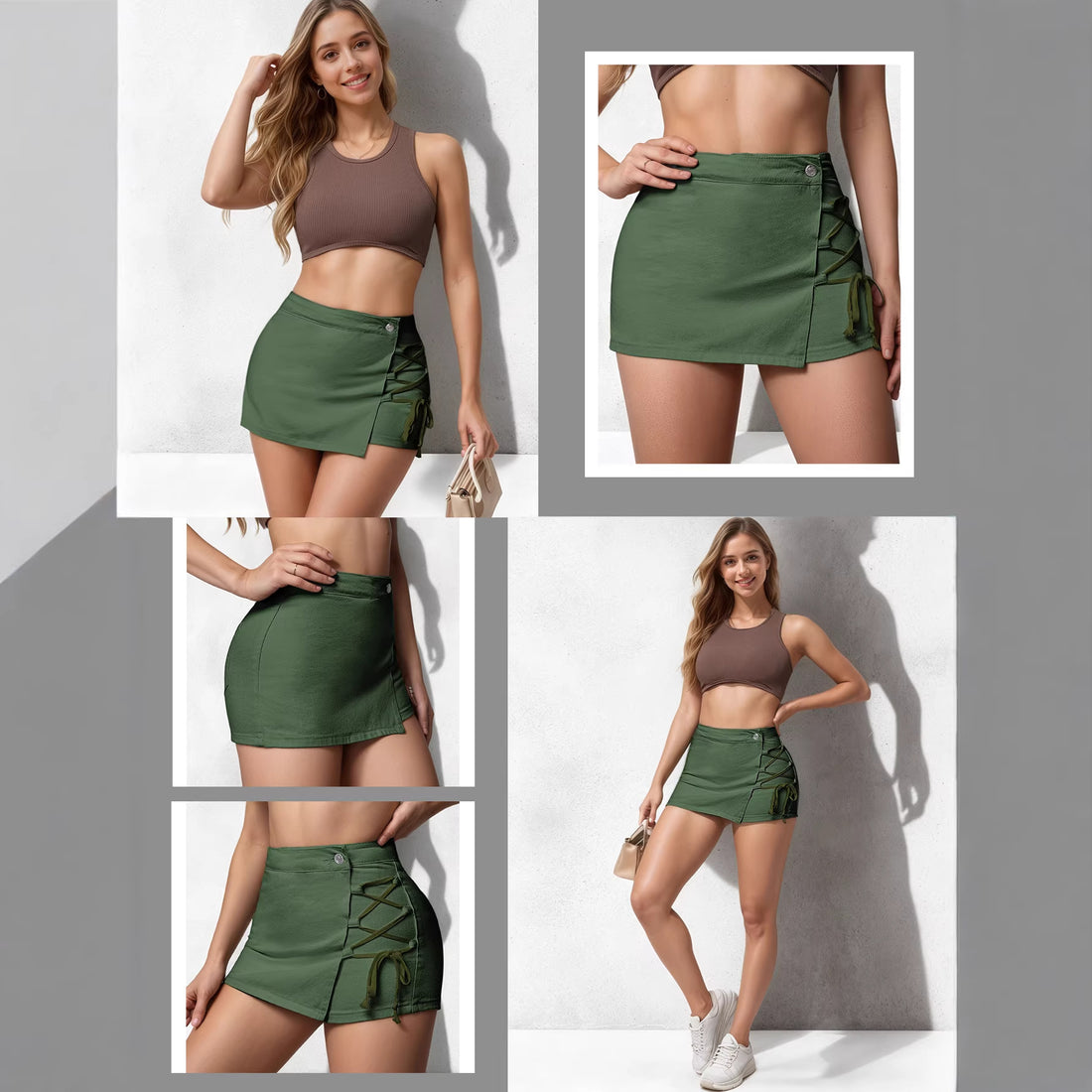 Saia Jeans Feminina Vintage Desgastada