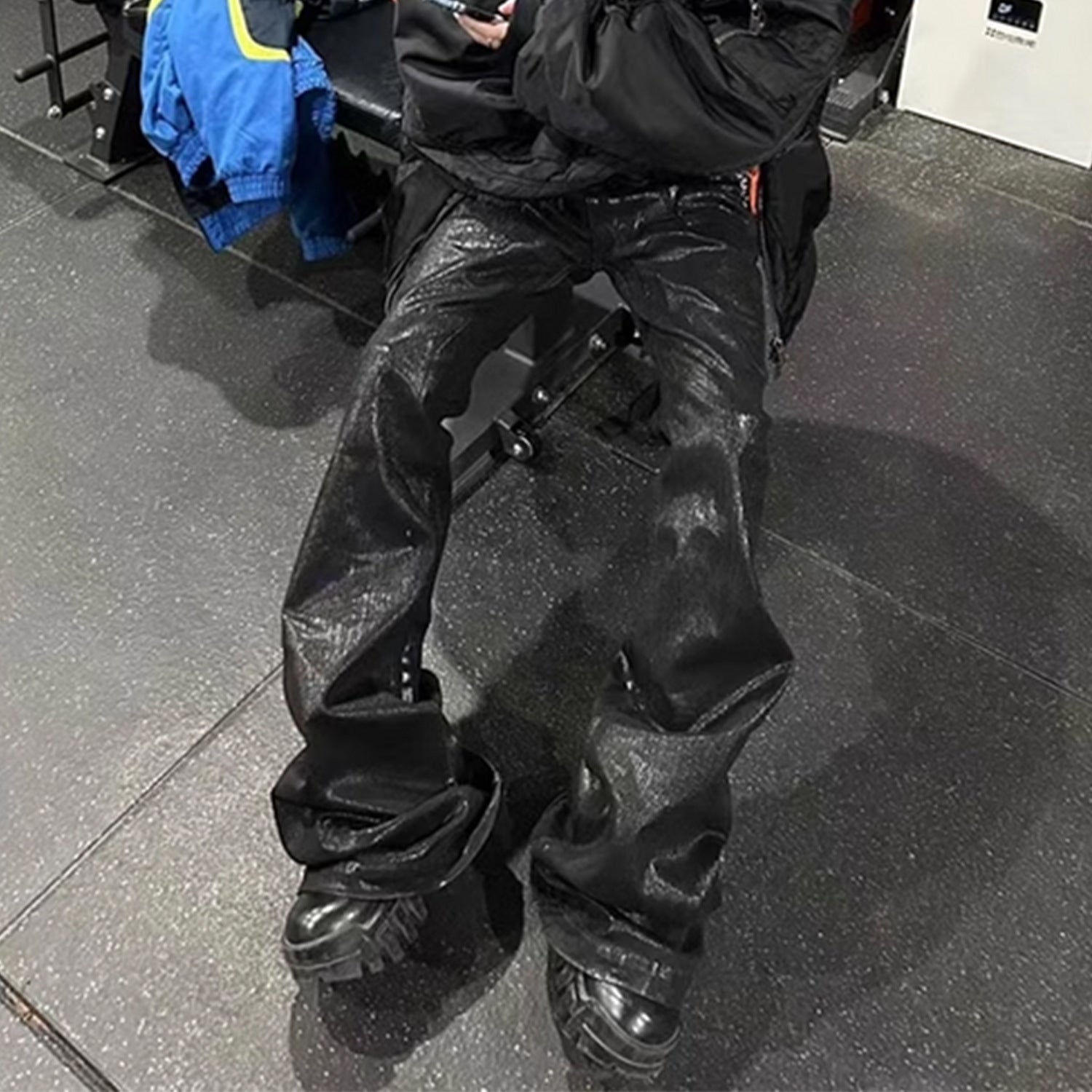 Men's And Women's Same Back Ribbon Drawstring Flared Jeans