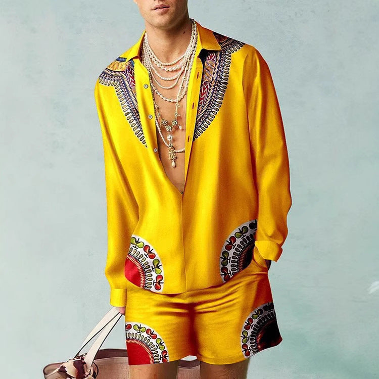 3D Digital Printing Short Sleeve Shirt Shorts Casual Suit