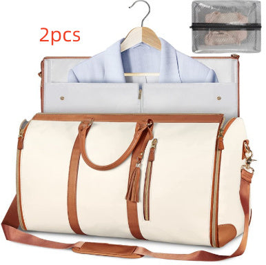 Large Capacity Travel Duffle Bag Women's Handbag Folding Suit Bag Waterproof Clothes Totes null