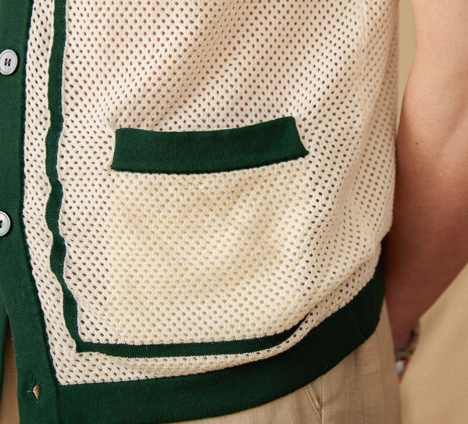 Special Preppy Style Short Sleeve Hollow Cardigan