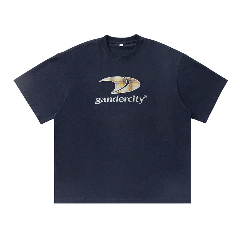 Retro Contrast Color Check Printed T-shirt For Men