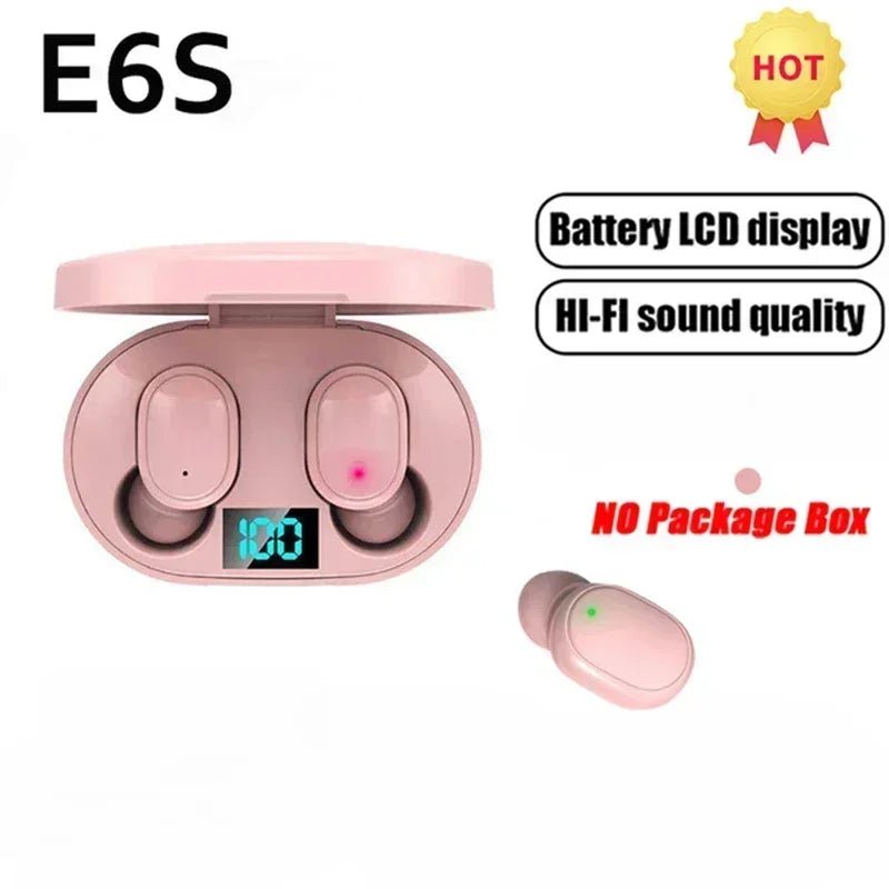 E6S Wireless Bluetooth Earphones TWS Bluetooth Headset Wireless Earbuds Noise Cancelling Earphones with Microphone Headphones pink E6S Wireless Bluetooth Earphones TWS Bluetooth Headset Wireless Earbuds Noise Cancelling Earphones with Microphone Headphones - shop_name