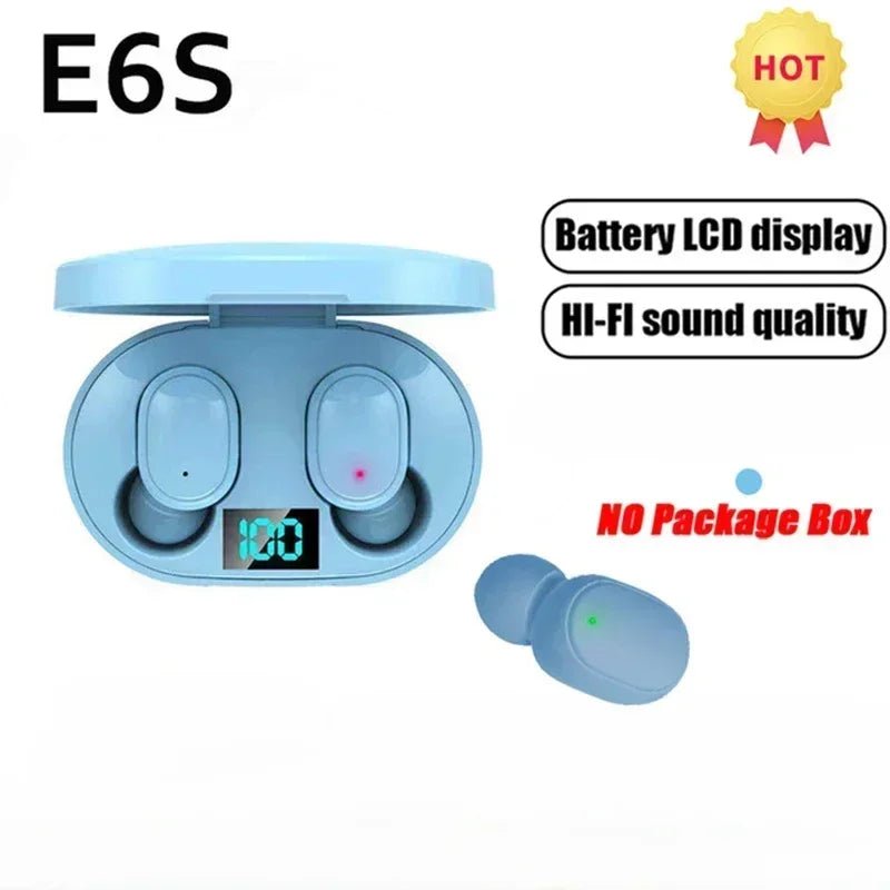 E6S Wireless Bluetooth Earphones TWS Bluetooth Headset Wireless Earbuds Noise Cancelling Earphones with Microphone Headphones blue E6S Wireless Bluetooth Earphones TWS Bluetooth Headset Wireless Earbuds Noise Cancelling Earphones with Microphone Headphones - shop_name